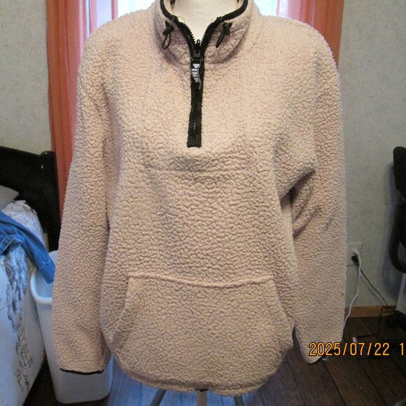 PINK (by Victoria's Secret) Pale Pink Sherpa 1/4 Zip Jacket Size XL - Picture 1 of 7
